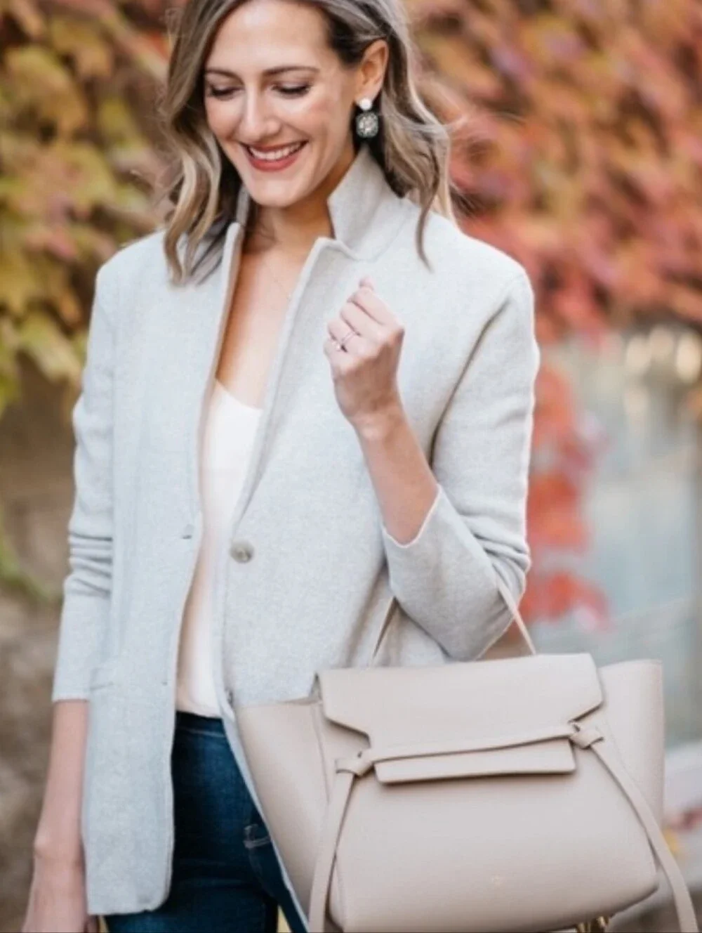 J. Crew Merino Sweater Blazer Gray Small